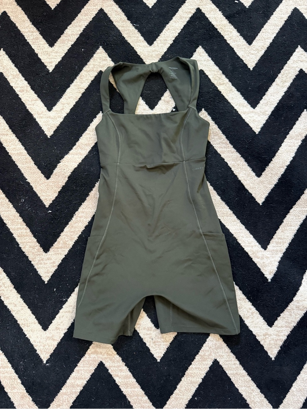 Girlfriend Collective Moss Green Workout One-Piece Unitard